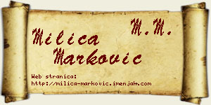 Milica Marković vizit kartica